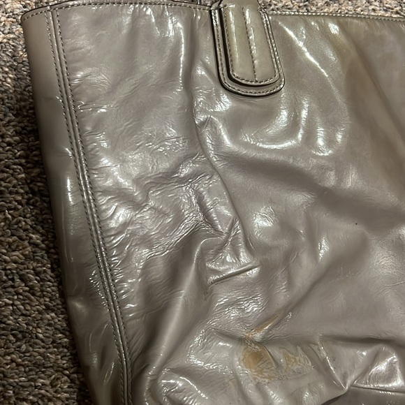 Womens Grey Metallic Coach Purse - Picture 6 of 11